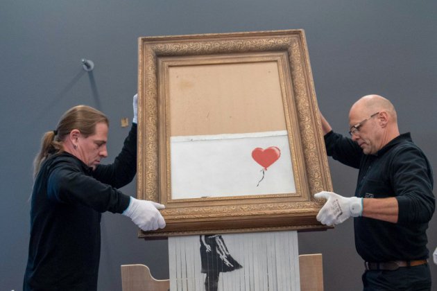 Allemagne: grande première pour la toile lacérée "méga cool" de Banksy