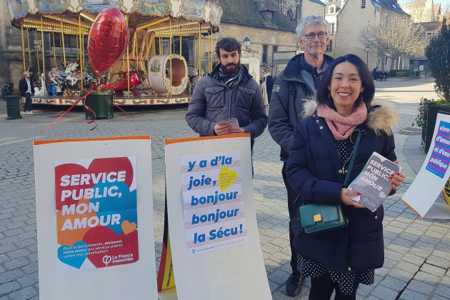 Caen. St-Valentin : la France Insoumise déclare sa flamme aux services publics à Caen