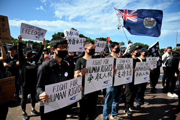 Manifestations de soutien à Hong Kong à Sydney et Taipei