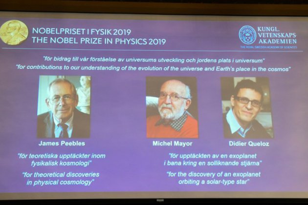 Le Nobel de physique au Canado-Américain James Peebles et aux Suisses Michel Mayor et Didier Queloz