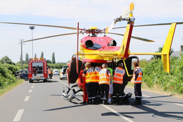 Heugueville-sur-Sienne. Un blessé grave héliporté à la suite d'un accident de la route