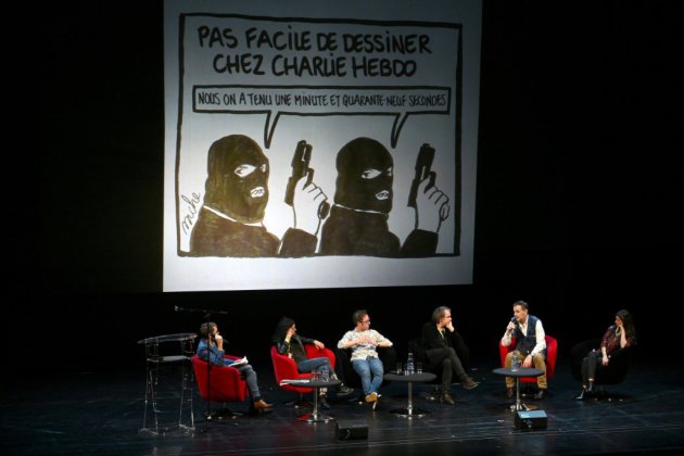Strasbourg: Charlie Hebdo face au public, l'humour sous haute sécurité