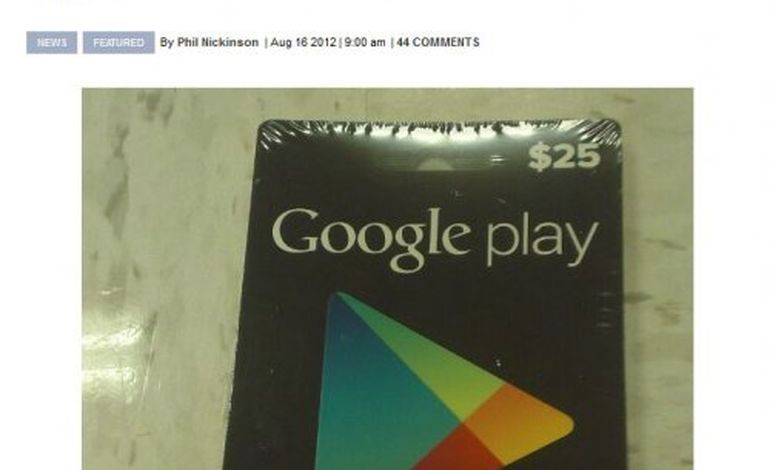 Google Play lance des cartes cadeaux