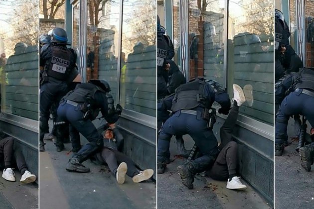 Vidéo d'un manifestant frappé au sol par un policier: une enquête judiciaire ouverte à Paris