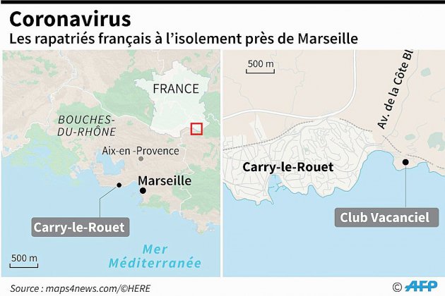 Coronavirus: les rapatriés français attendus vendredi près de Marseille