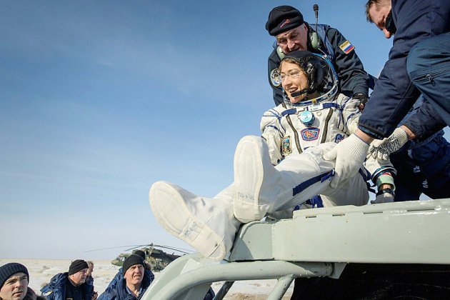 L'astronaute américaine revient "heureuse" sur Terre, après 11 mois à bord de l'ISS