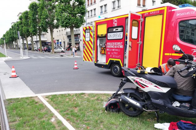 Caen. Une collision entre un scooter et une voiture fait un blessé