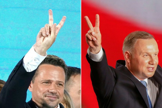Pologne: vers un second tour entre le président sortant Duda et le candidat libéral (sortie des urnes)