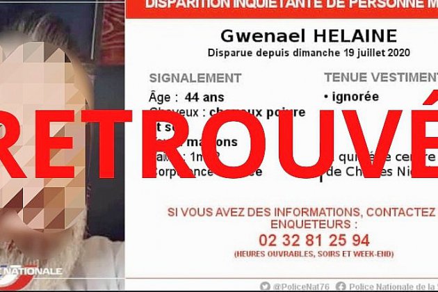 Rouen. Un homme de 44 ans porté disparu finalement retrouvé sain et sauf
