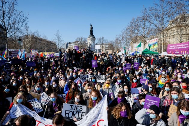 Manifestations de Paris à Montpellier à la veille de la journée des droits des femmes