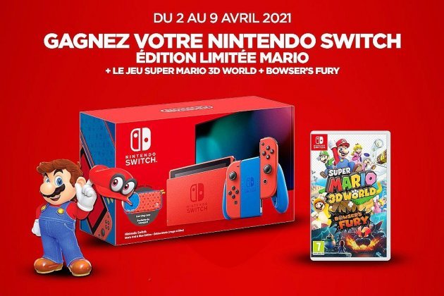 Cadeaux. Gagnez votre Nintendo Switch Mario Edition avec Tendance Ouest