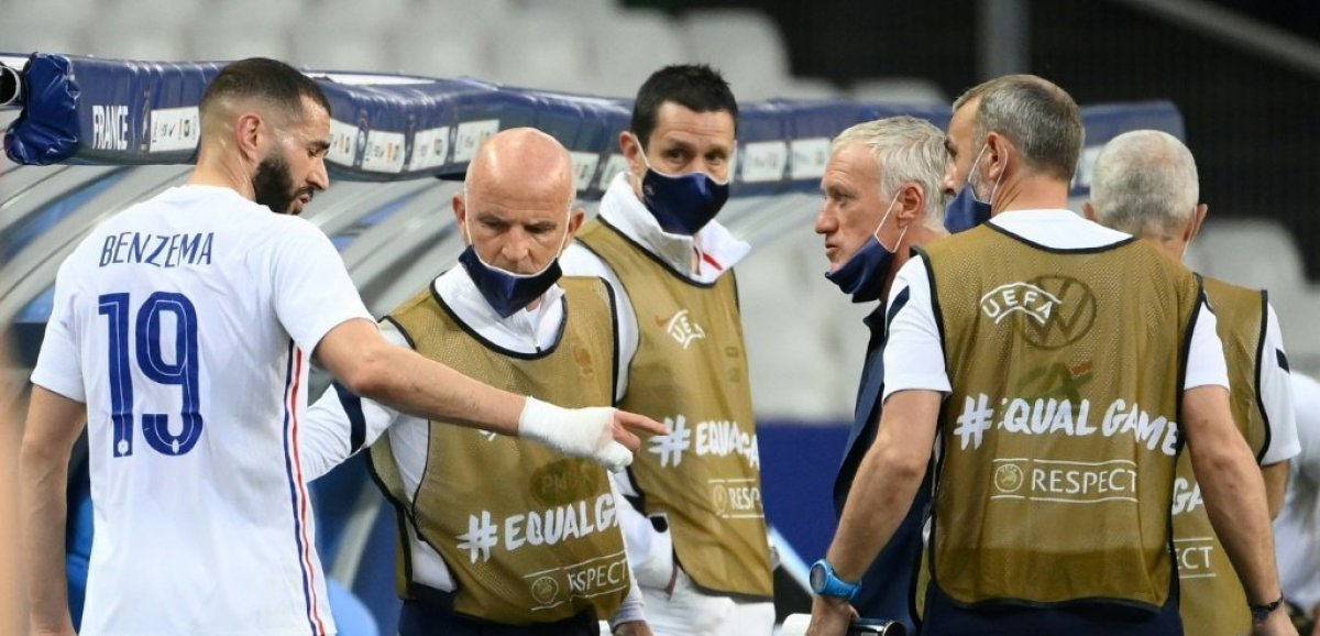 Bleus: Benzema sort sur blessure à une semaine du premier match de l'Euro