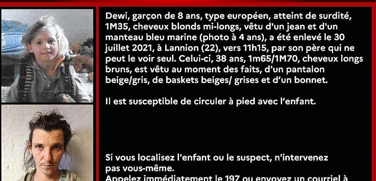 France-Monde. Alerte enlèvement déclenchée pour un enfant de 8 ans en Bretagne
