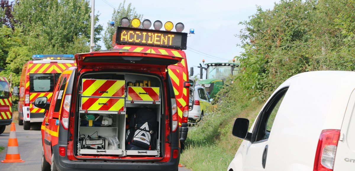 Sud-Manche. Une femme de 51 ans grièvement blessée dans un accident 