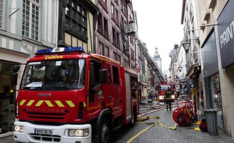 Incendie rue du Gros Horloge, à Rouen