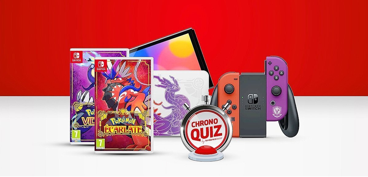 Cadeaux. Jouez au Chrono Quiz pour gagner une Nintendo Switch Edition  Limitée et les jeux Pokémon