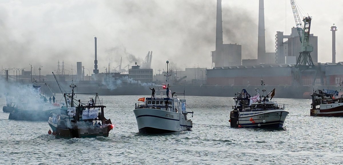 [Photos+vidéo] Normandie. Zones de pêche, quotas, amendes… Les pêcheurs manifestent au Havre