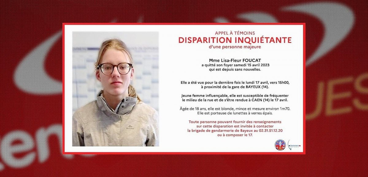 Calvados. Disparition inquiétante : une jeune femme de 18 ans n'a plus donné de nouvelles depuis le 15 avril