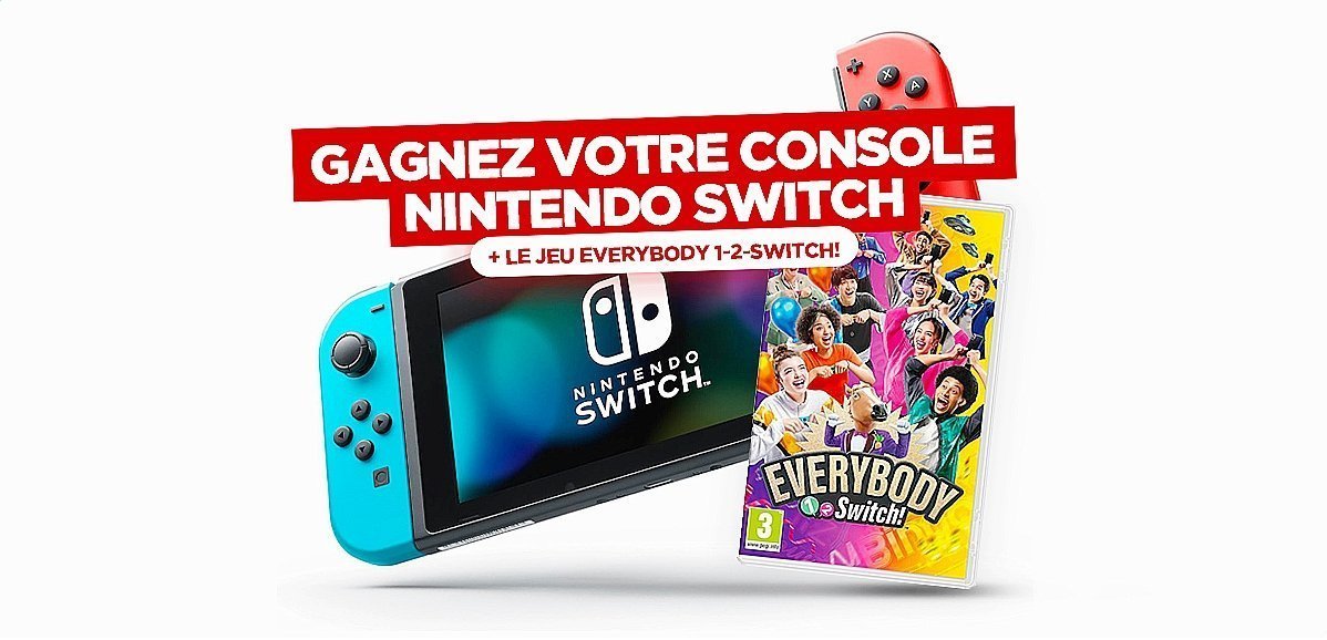 Cadeaux. Gagnez votre Nintendo Switch + le jeu Everybody 1-2 Switch avec Tendance Ouest !