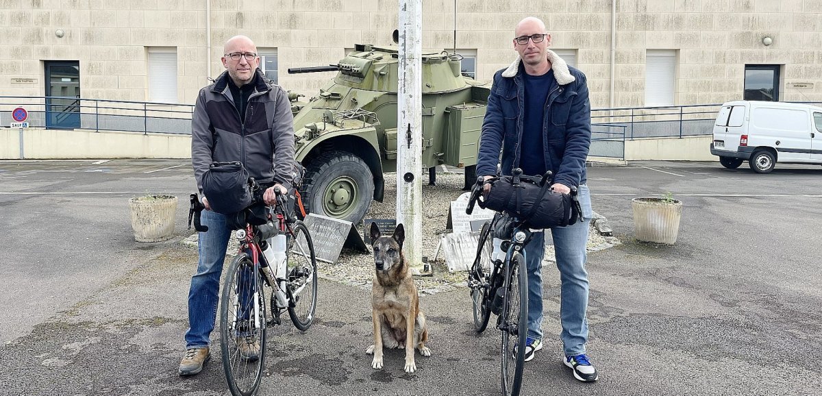 Normandie. Ils vont parcourir 1 100km à vélo depuis Caen pour les chiens retraités de la gendarmerie