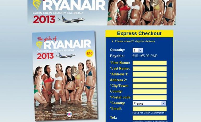 Le calendrier 2013 des hôtesses sexy de Ryanair disponible