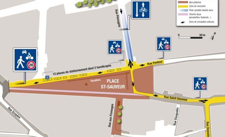 Nouveau plan de circulation pour la place Saint-Sauveur à Caen