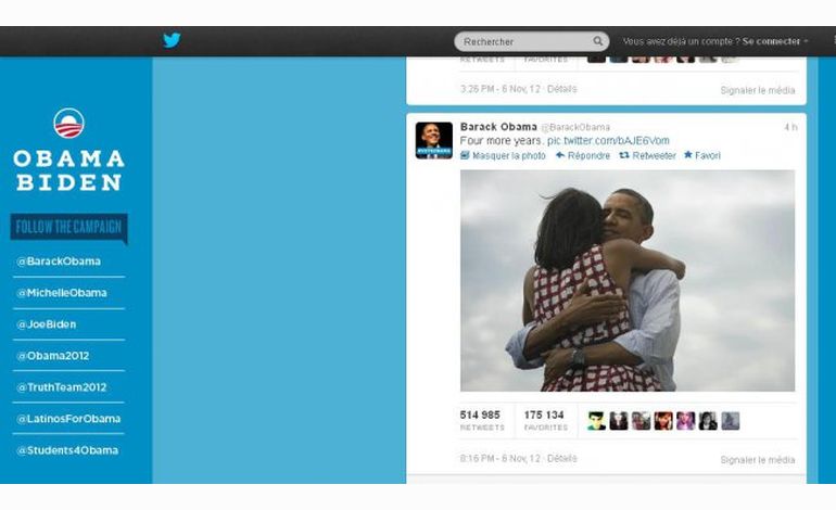 Barack Obama affole les compteurs sur Twitter