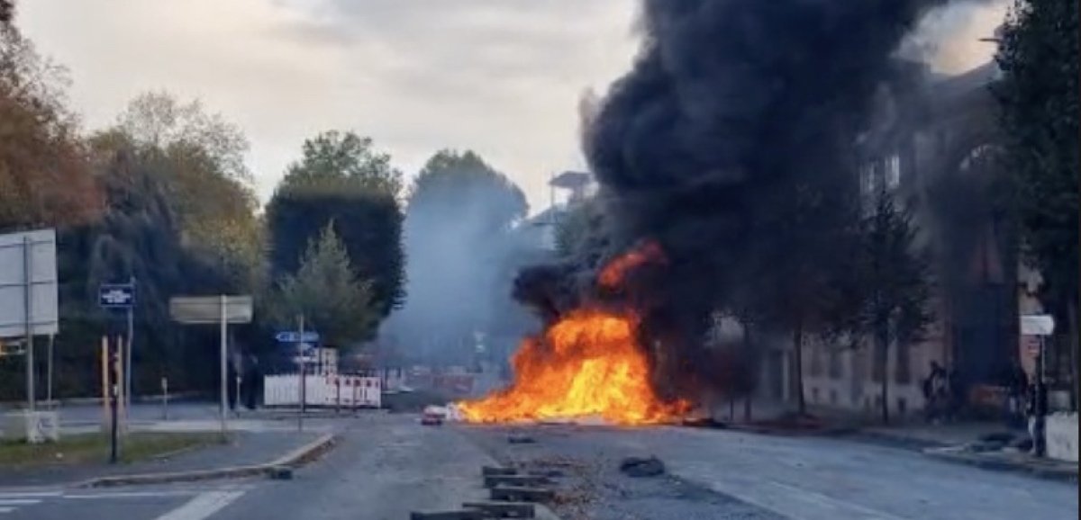 [Photos + vidéos]. Manifestation à Caen : un important incendie sur le ...