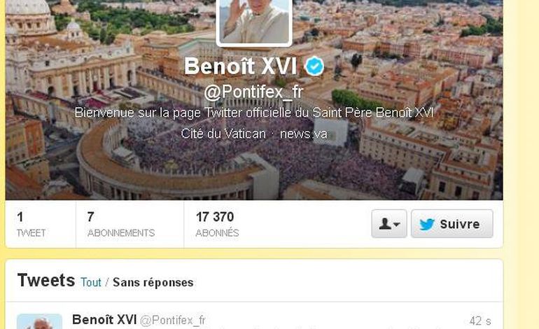 Le Pape Benoît XVI a tweeté son premier message