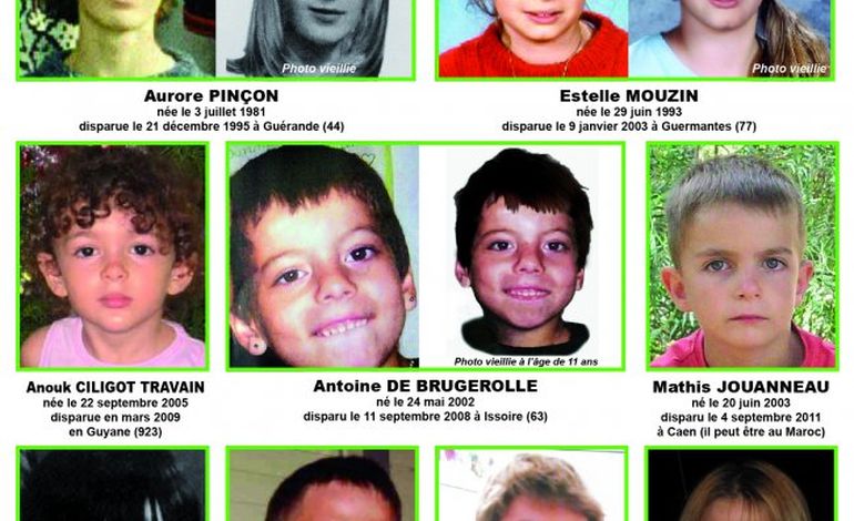 Le visage de Mathis, enlevé par son père, sur l'affiche des enfants disparus