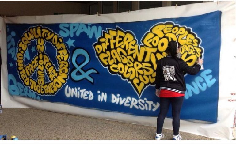 Un collège caennais hérite d'un graffiti 