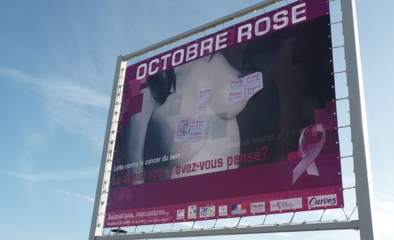 Cancer du sein : des affiches dégradées à Cherbourg