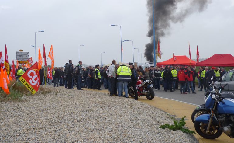 Areva : le rond-point de Beaumont bloqué par les syndicats