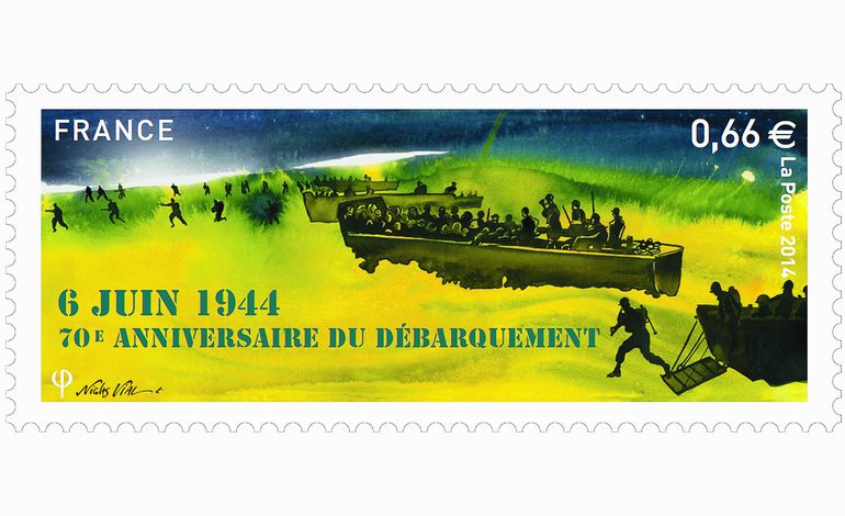 Un timbre-poste dédié au Débarquement