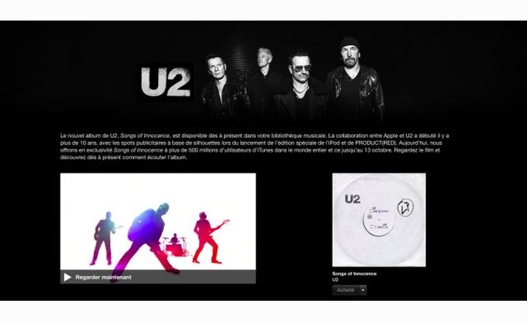 Le nouvel album de U2 disponible gratuitement sur iTunes