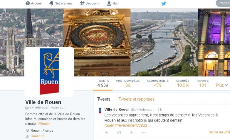 Rouen dans le top 10 des villes les plus suivies sur Twitter