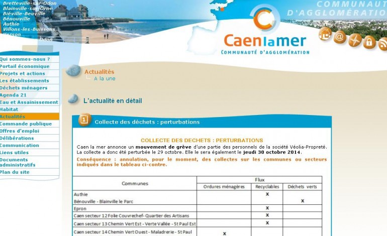 Collecte des déchets perturbée sur Caen la mer