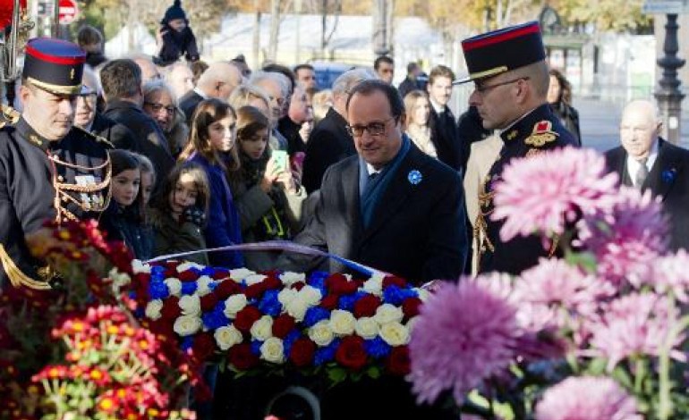 Paris (AFP). Cérémonie du 11 novembre sous le soleil et hommage aux soldats tués