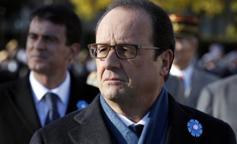Ablain-Saint-Nazaire (France) (AFP). Hollande inaugure l'Anneau de la Mémoire en hommage aux soldats de 14-18