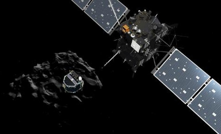 Darmstadt (Allemagne) (AFP). Sonde Rosetta: le robot Philae poursuit sa descente vers la comète Tchouri