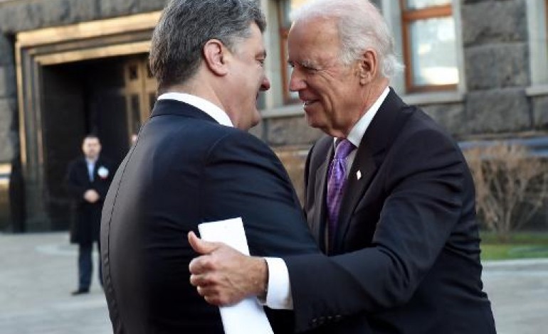 Kiev (AFP). Ukraine: Biden à Kiev, commémoration agitée pour le 1er anniversaire du Maïdan