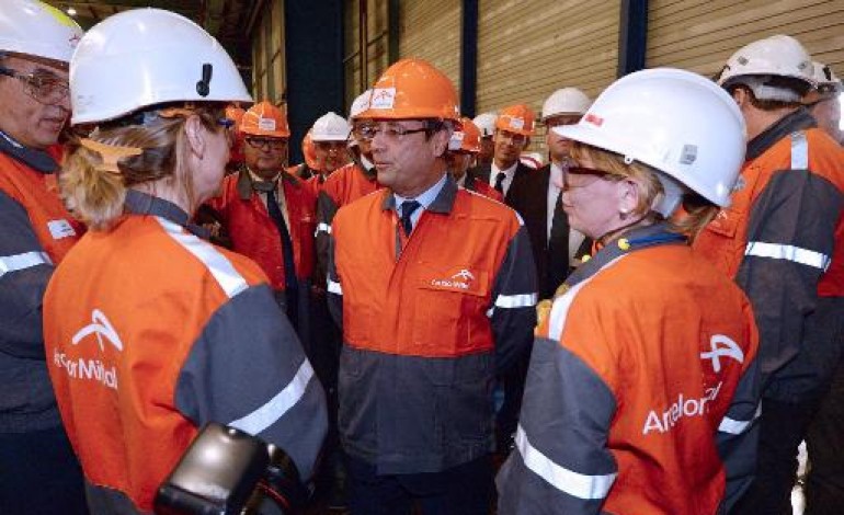 Florange (France) (AFP). ArcelorMittal: Hollande revient à Florange pour tenir une promesse 