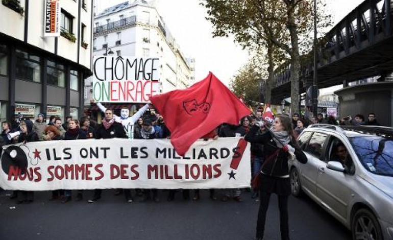 Paris (AFP). Manifestations de chômeurs et de précaires pour l'emploi