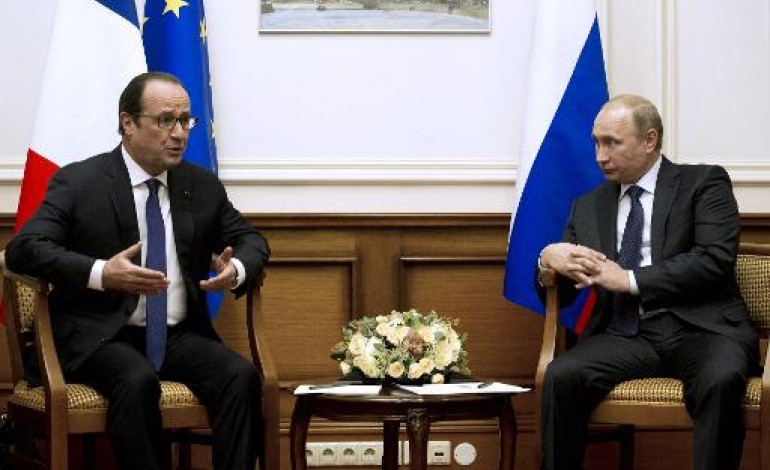 Moscou (AFP). Rencontre Hollande-Poutine cruciale à Moscou, négociations de paix mardi à Minsk