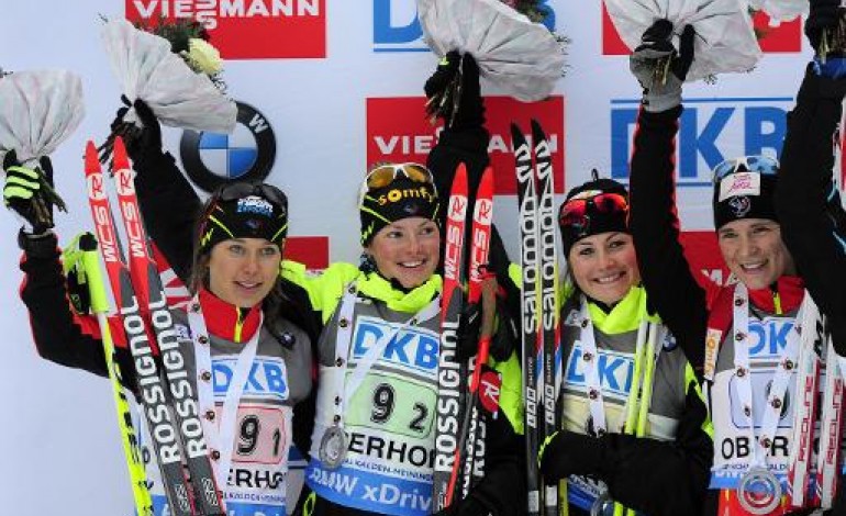 Berlin (AFP). Biathlon: la France 2e en relais à Oberhof, pour le retour de Marie Dorin Habert