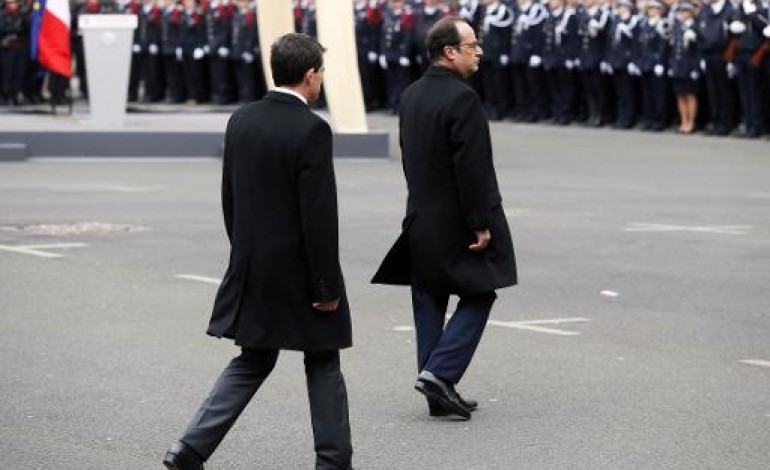 Paris (AFP). Attentats: plus de 80% des Français saluent la gestion de Hollande et Valls