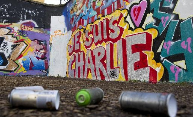 Londres (AFP). A Londres, le street art célèbre Charlie Hebdo