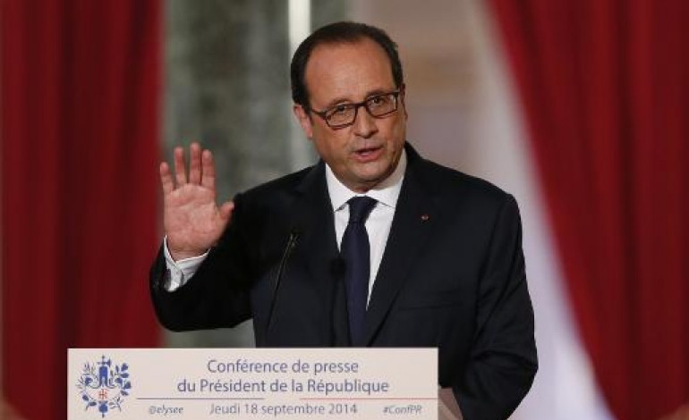 PARIS (AFP). Hollande face à la presse pour la 5e fois de son quinquennat