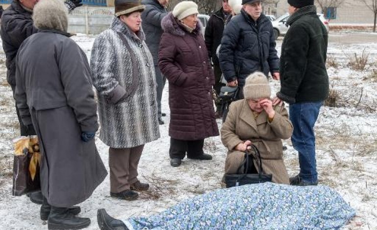Kiev (AFP). Ukraine: l'état-major de l'armée bombardé à la veille du sommet de Minsk