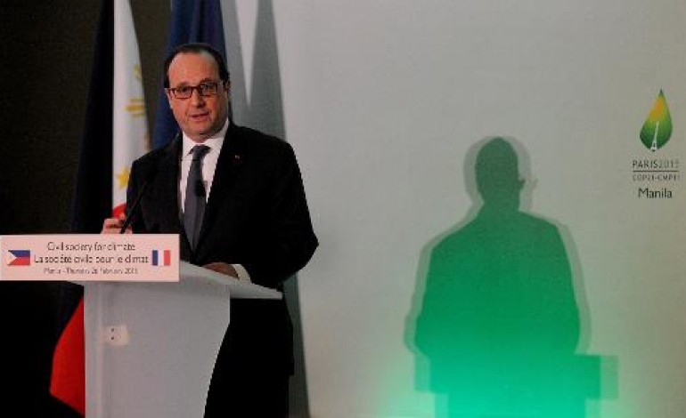 Manille (AFP). Climat: François Hollande appelle à un accord ambitieux fin 2015